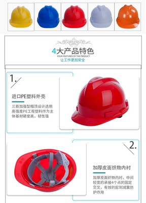 林盾(LINDUN)安全帽工地建筑工人工程工廠勞保安全頭盔夏季透氣遮陽定制印字男 橙色