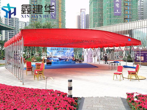 【紹興市供應大型折疊倉庫推拉篷推拉雨棚遮陽篷固定棚大排檔擋雨蓬商鋪雨棚】- 